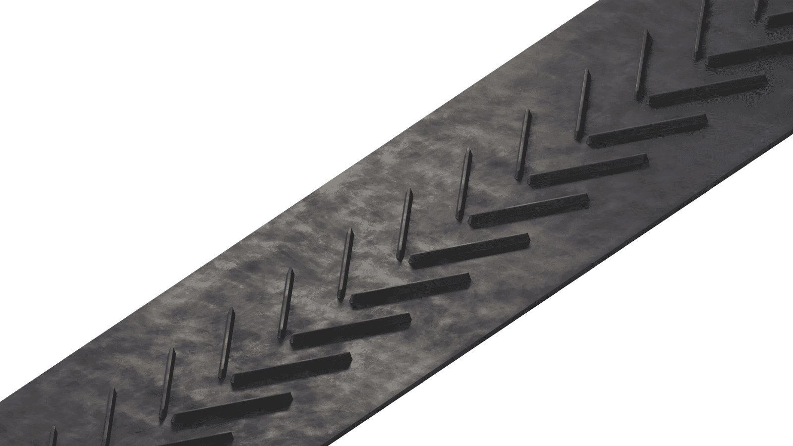 3D render of the C15P385 chevron pattern molded on a conveyor belt