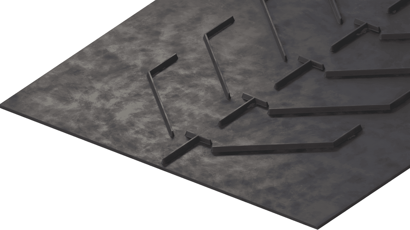 3D render of the C25P1000 chevron pattern molded on a conveyor belt